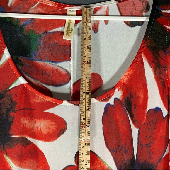 SHORELINE Floral Dress w Bold Red Flowers Lightweight Women’s Size S/M - Picture 8 of 8